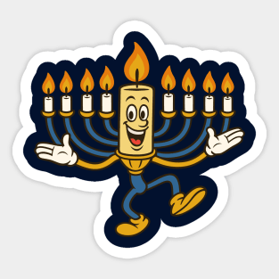 Dancing Menorah Candle – Vintage Cartoon Hanukkah Sticker
